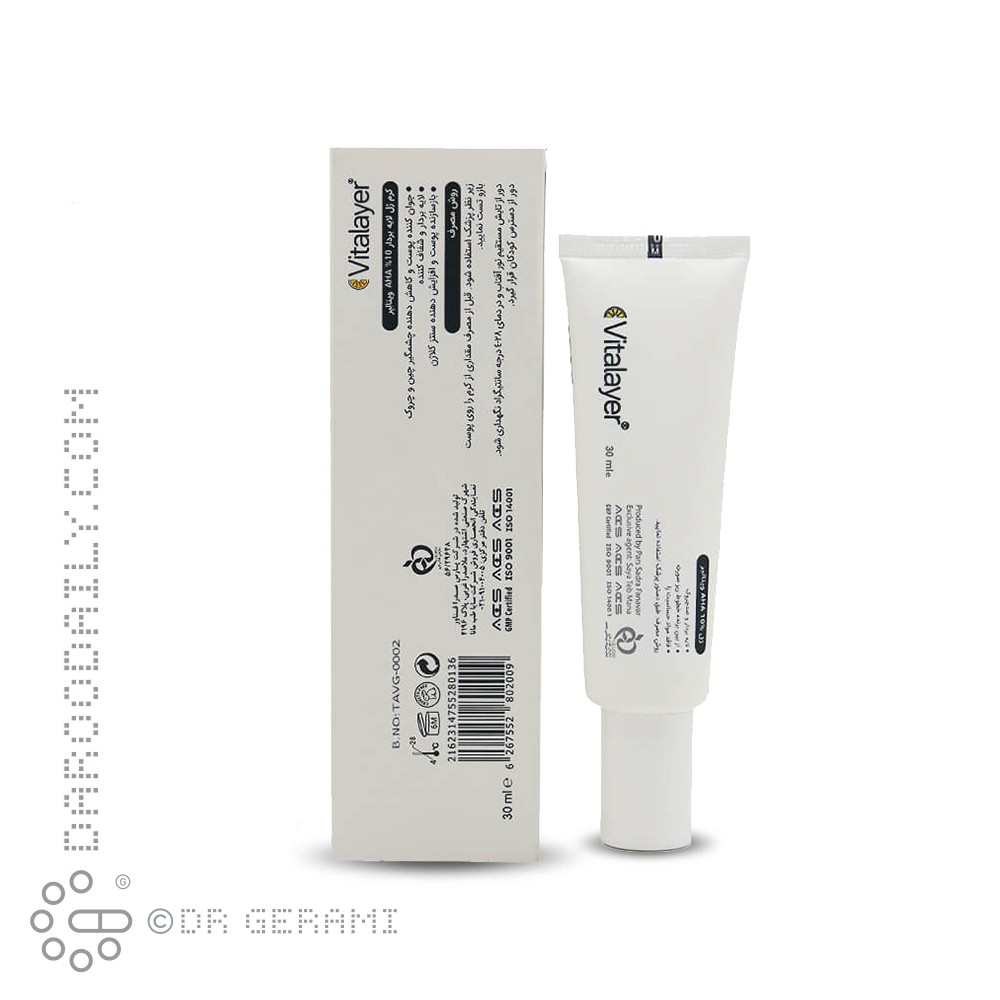 کرم ژل لایه بردار 10 درصد AHA مدل Timevit ویتالیر 30 میلی لیتری