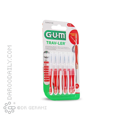 برس بین دندانی مدل Travler شماره 1 جی یو ام 6 عددی