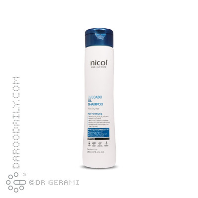 شامپو موهای خشک حاوی روغن آووکادو نیکول 280 میلی لیتری