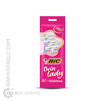 خود تراش دو لبه مدل Twin Lady بیک 5 عددی