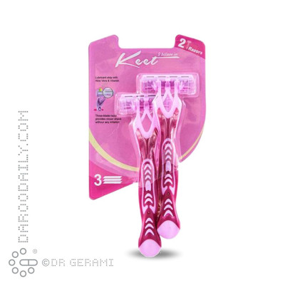 خود تراش سه لبه صورتی مدل BG-302 کیت 2 عددی