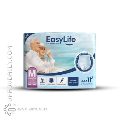 پوشینه شورتی بزرگسال سایز متوسط ایزی لایف 12 عددی