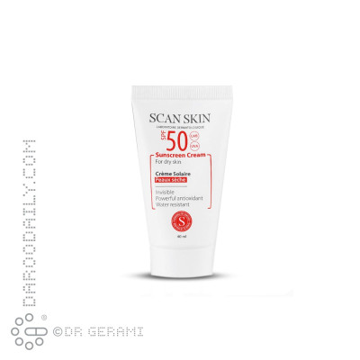 کرم ضد آفتاب ضد لک بی رنگ SPF50 اسکن اسکین 40 میلی لیتری