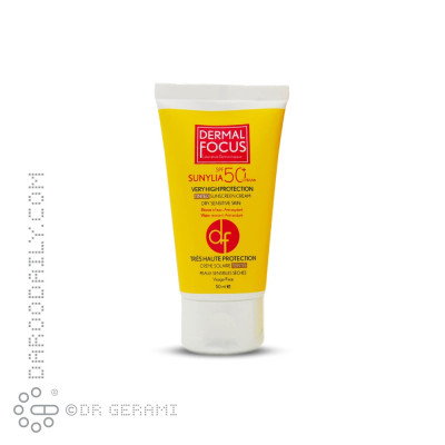 کرم ضد آفتاب رنگی پوست خشک و حساس مدل Sunylia با SPF50 درمال فوکوس 50 میلی لیتری
