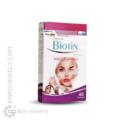 کپسول بیوتین 5000 دی سان فارما 45 عددی