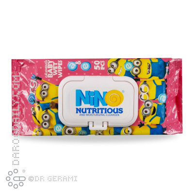 دستمال مرطوب پاک کننده کودک حاوی عصاره کالاندولا نینو 50 عددی