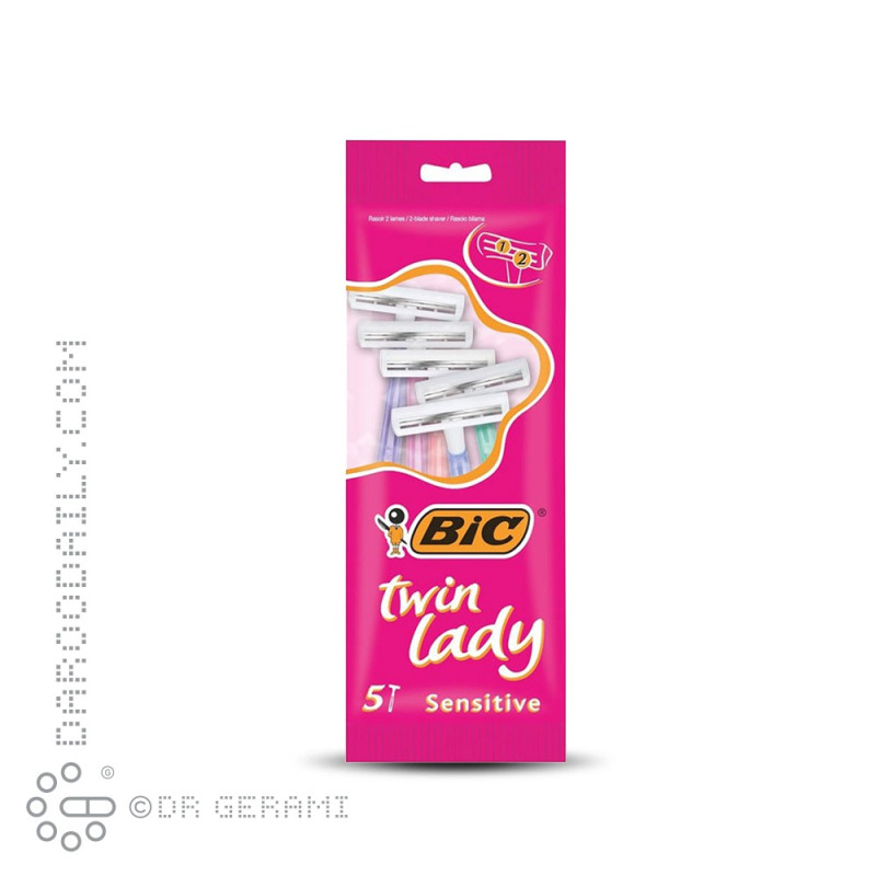 خود تراش دو لبه مدل Twin Lady بیک 5 عددی