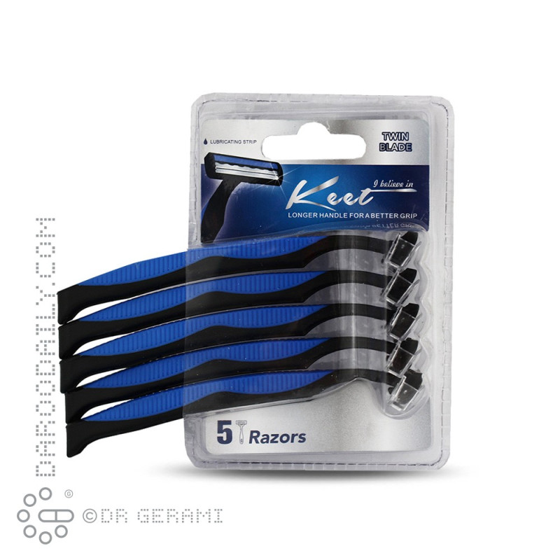 خود تراش دو لبه آبی مدل BL-205 کیت 5 عددی