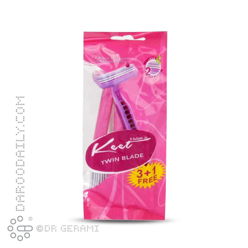 خود تراش دو لبه صورتی مدل BG-204 کیت 4 عددی