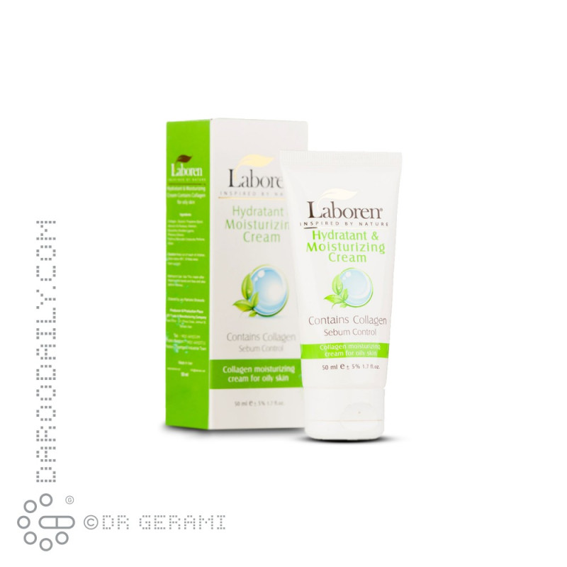 کرم مرطوب کننده و آبرسان بی رنگ پوست چرب حاوی کلاژن لابورن 50 میلی لیتری