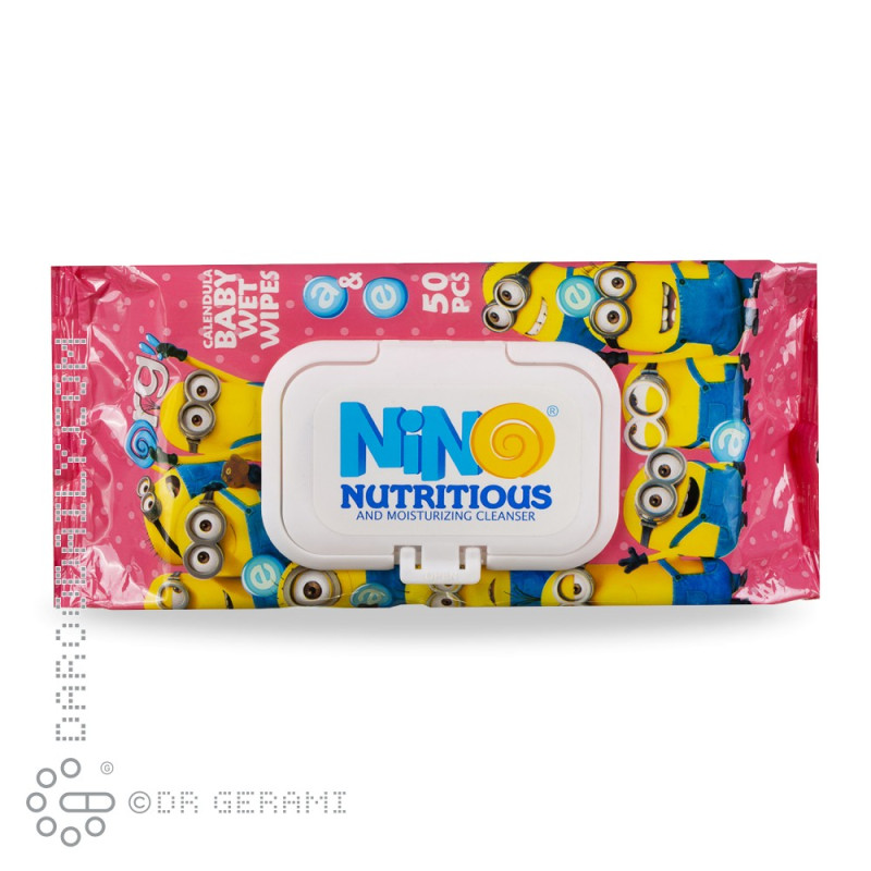 دستمال مرطوب پاک کننده کودک حاوی عصاره کالاندولا نینو 50 عددی