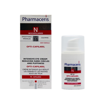 کرم ضد پف و ضد تیرگی دور چشم مدل Opti Capilaril با SPF15 فارماسریز 15 میلی لیتری