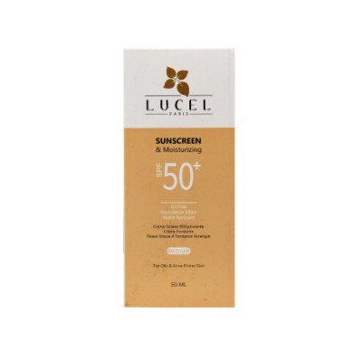 ضد آفتاب کرم پودری بژ متوسط پوست چرب فاقد چربی SPF50 لوسل ۳۰ میلی لیتری