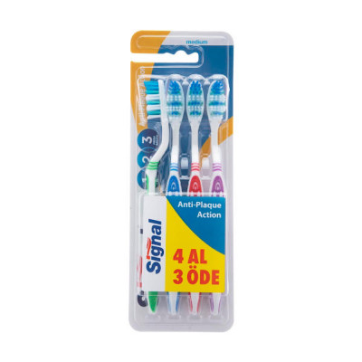 مسواک بزرگسال با برس متوسط مدل Anti Plague سیگنال ۴ عددی