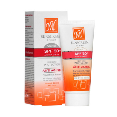 کرم ضد آفتاب بژ طبیعی پوست چرب فاقد چربی SPF50 مای 50 میلی لیتری