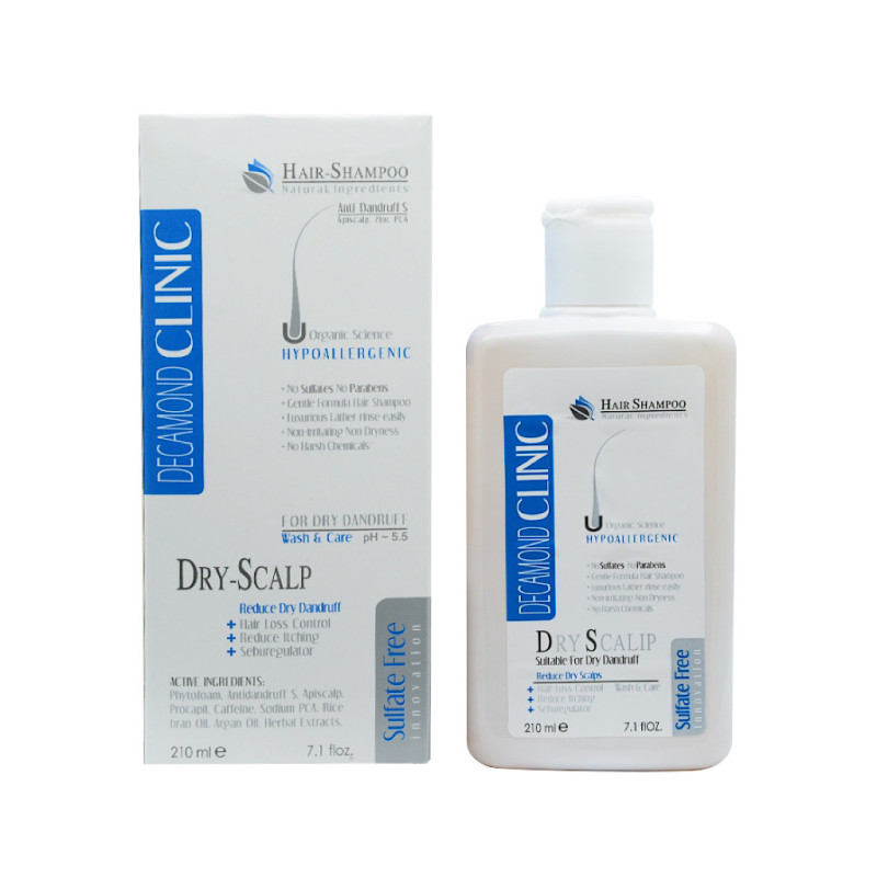 شامپو مو ضد شوره خشک دکاموند کلینیک 210 میلی لیتری