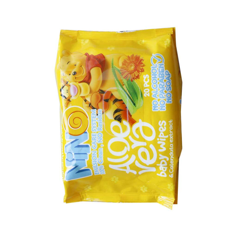 دستمال مرطوب نرم کننده و پاک کننده کودک نینو 20 عددی