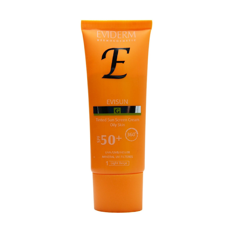 کرم ضد آفتاب بژ طبیعی پوست چرب مدل Evisun G با SPF 50 اویدرم شماره 2