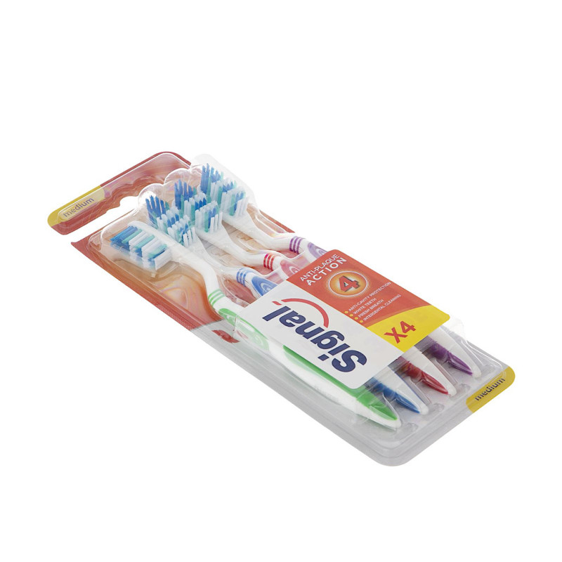 مسواک بزرگسال با برس متوسط مدل Anti Plague سیگنال ۴ عددی