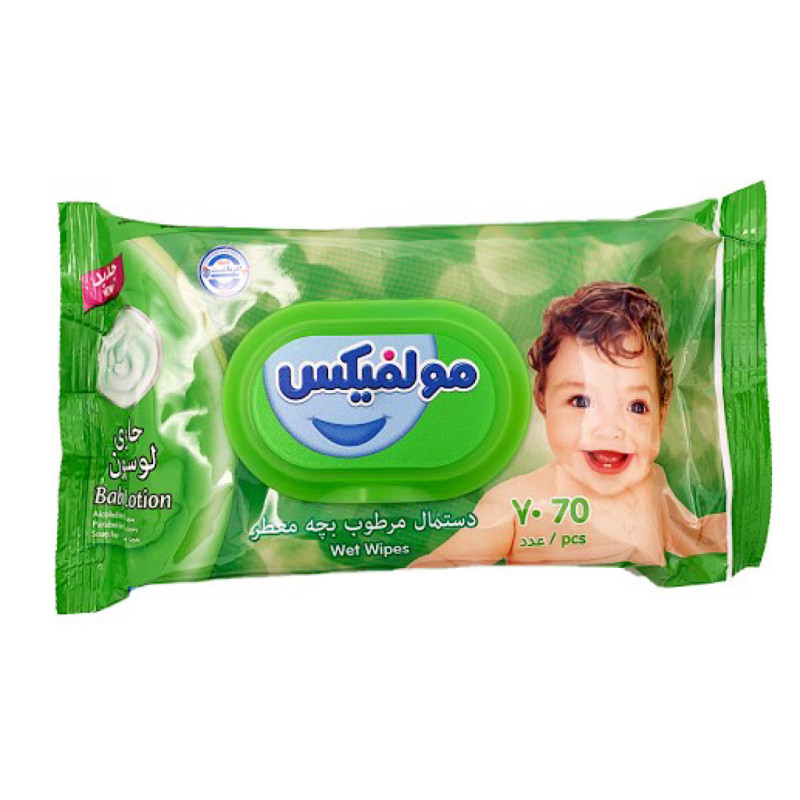 دستمال مرطوب معطر کودک مولفیکس ۷۰ عددی