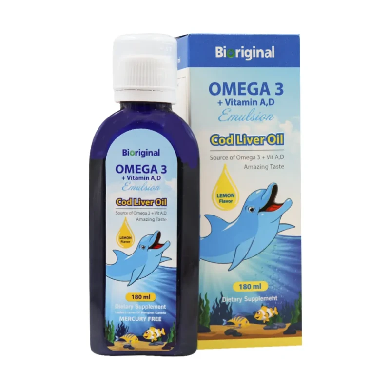 شربت روغن کبد ماهی امولسیونه بایوارجینال 180 میلی لیتری