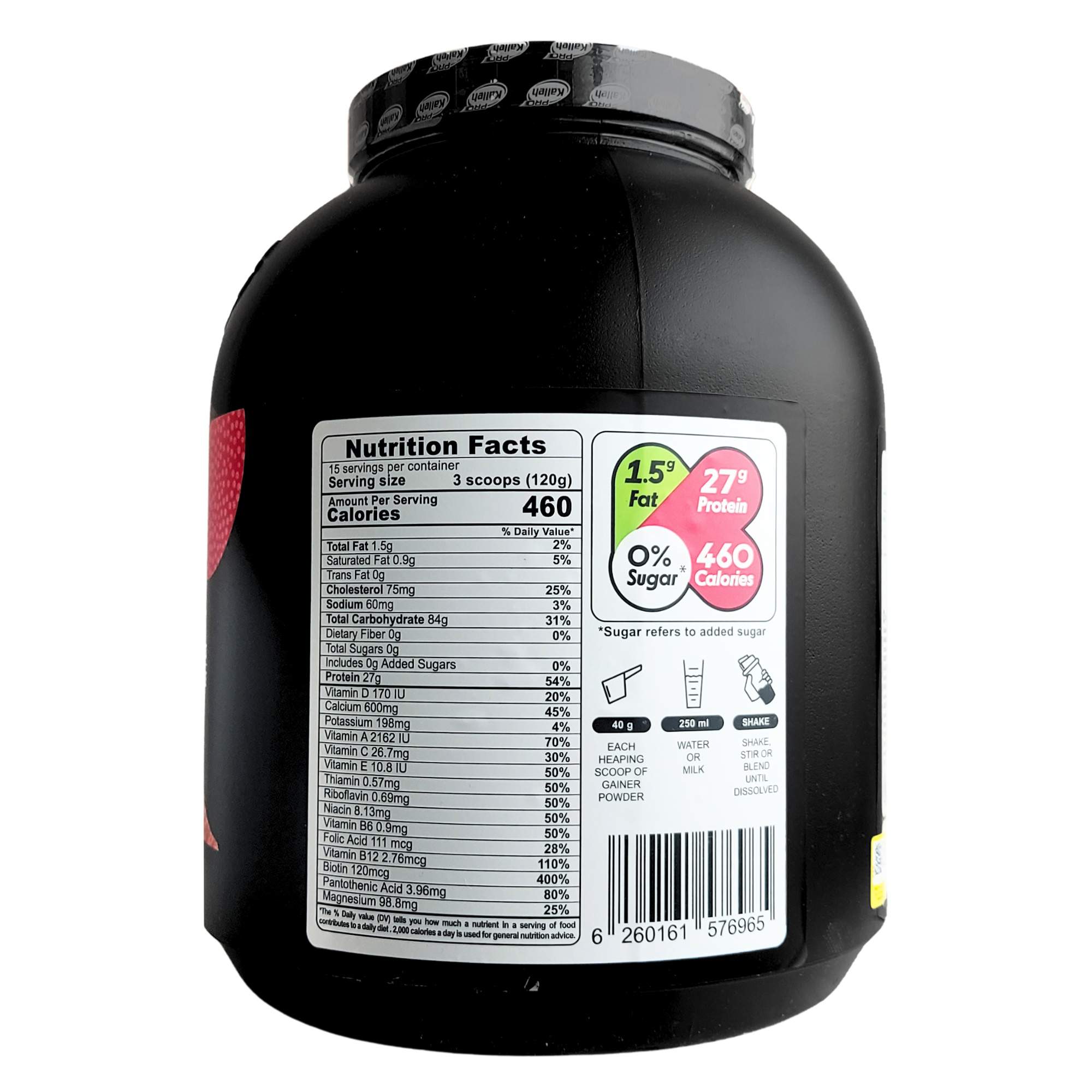 پودر گینر 1800 گرمی توت فرنگی کاله