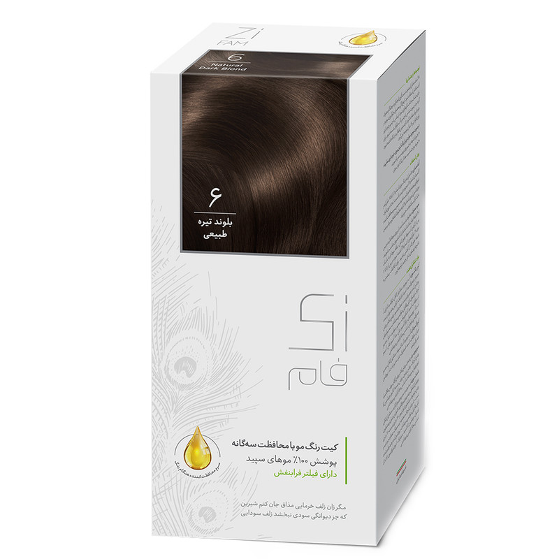 کیت رنگ موی بلوند تیره سری طبیعی زی فام شماره 6