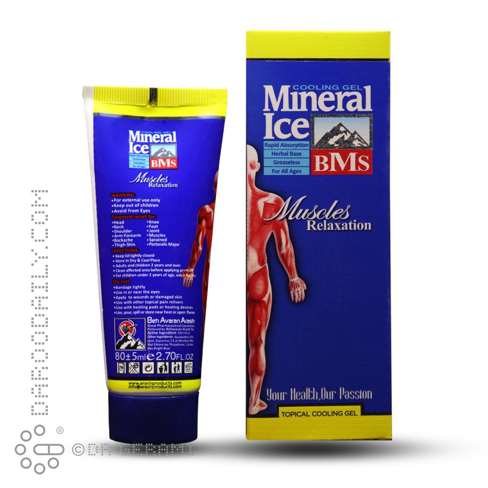 ژل خنک کننده بدن مینرال آیس بی ام اس 80 میلی لیتری