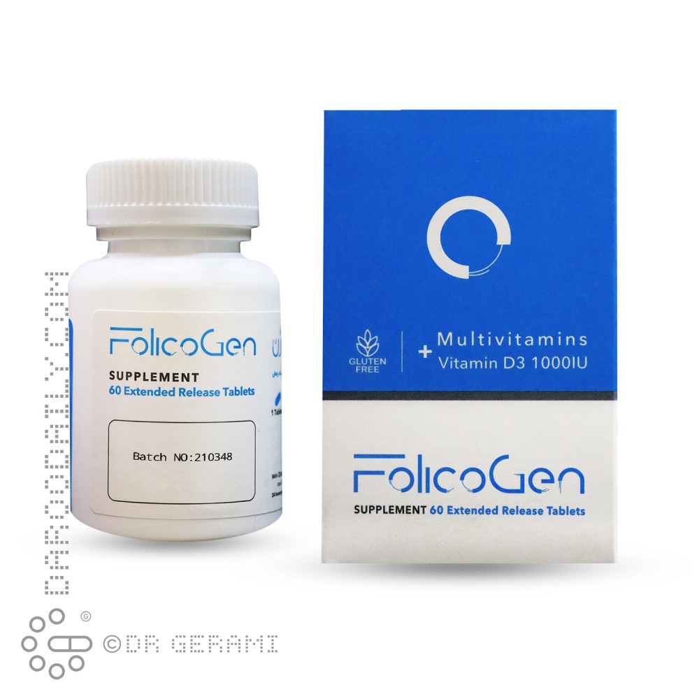 قرص فولیكوژن نانو حیات دارو 60 عددی