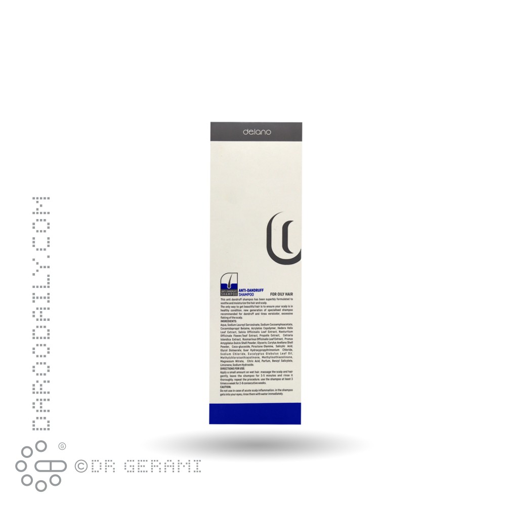 شامپو ضد شوره موهای چرب دلانو 200 میلی لیتری