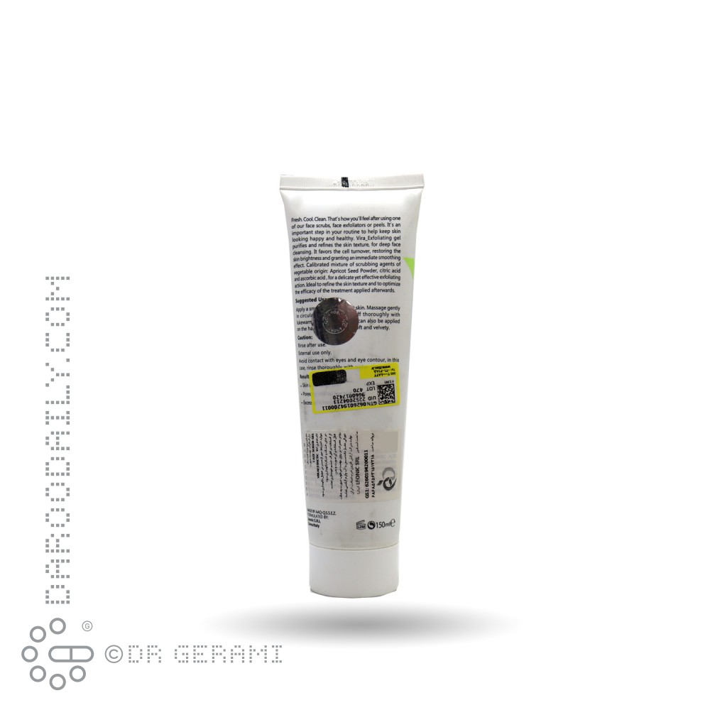 ژل اسکراب پوست چرب و نرمال صورت و بدن ویرا استتیک ۱۵۰ میلی لیتری