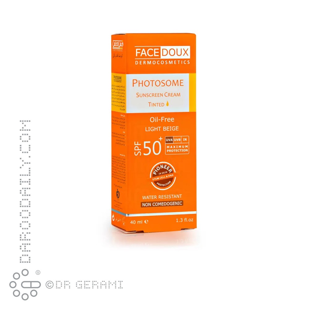 کرم ضد آفتاب بی رنگ پوست چرب فاقد چربی مدل Photosome با SPF50 فیس دوکس 40 میلی لیتری