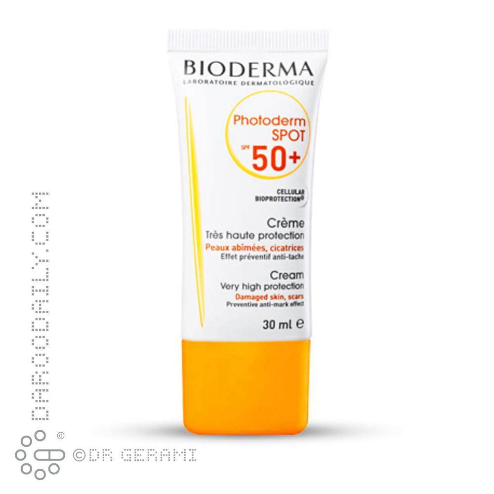 کرم ضد آفتاب بی رنگ پوست آسیب دیده مدل Photoderm Spot با SPF50 بایودرما ۳۰ میلی لیتری