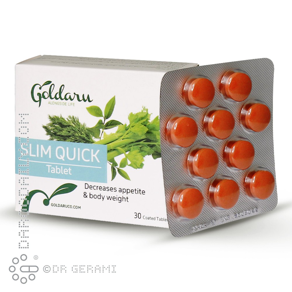قرص اسلیم کوئیک گل دارو 30 عددی