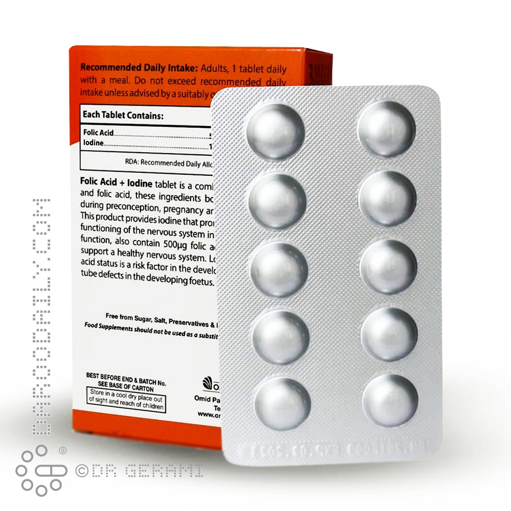 قرص ید و فولیک اسید او پی دی فارما 30 عددی