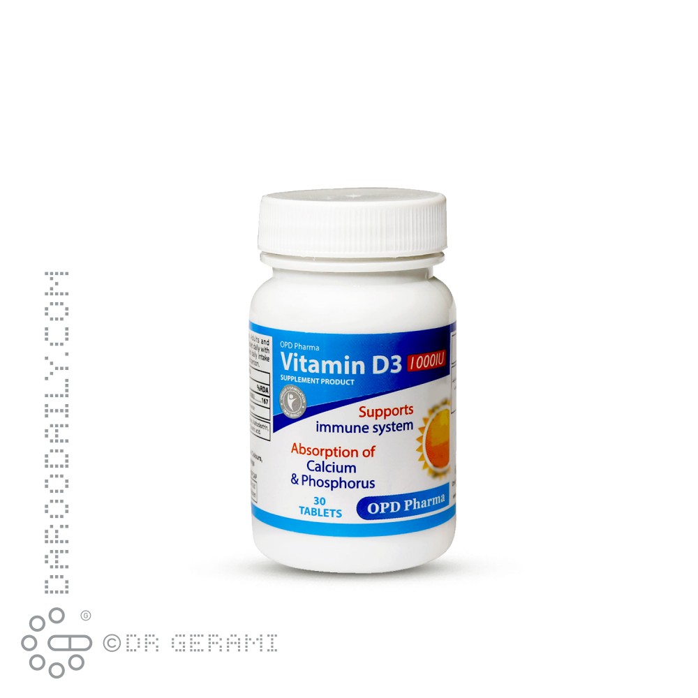 قرص ویتامین دی 3 1000 او پی دی فارما 30 عددی
