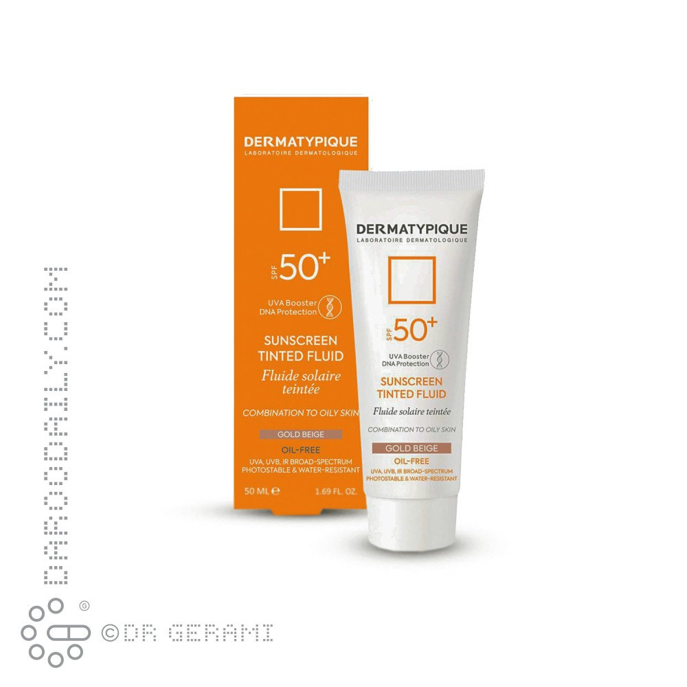 فلویید ضد آفتاب بژ طلایی پوست چرب +SPF50 درماتیپیک 50 میلی لیتری