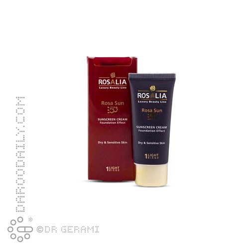 کرم ضد آفتاب بژ روشن پوست حساس و خشک SPF50 رزالیا ۴۰ میلی لیتری