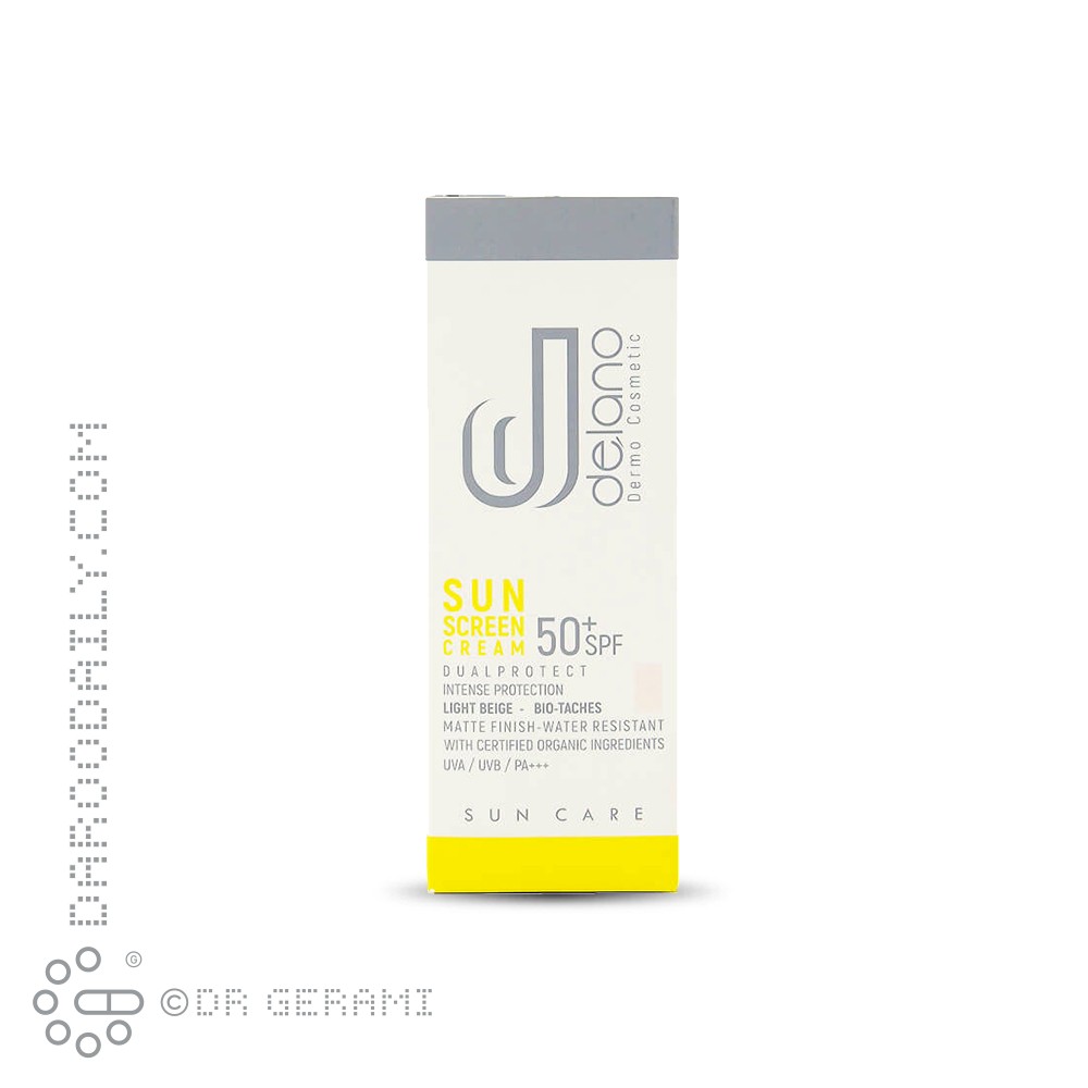 کرم ضد آفتاب بژ روشن مدل Bio Taches با SPF50 دلانو 50 میلی لیتری