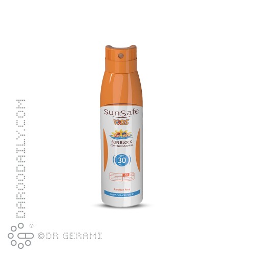 اسپری ضد آفتاب کودکان فاقد چربی SPF30 سان سیف 50 گرمی