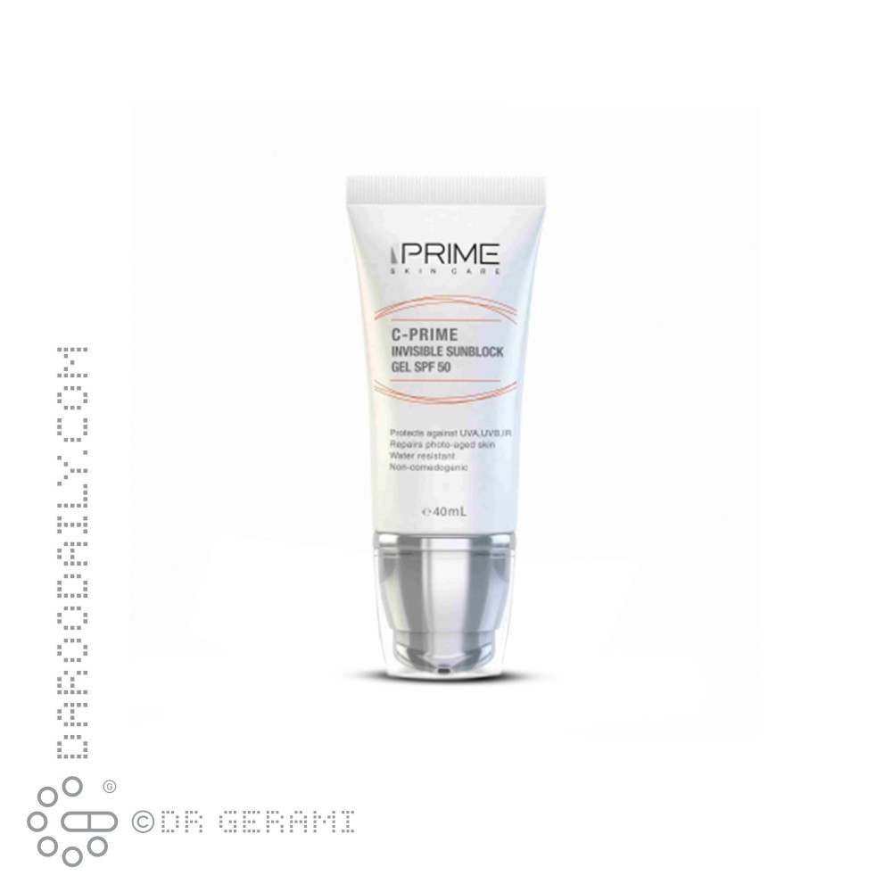 ژل ضد آفتاب بی رنگ ویتامین C با SPF50 پریم 40 میلی لیتری