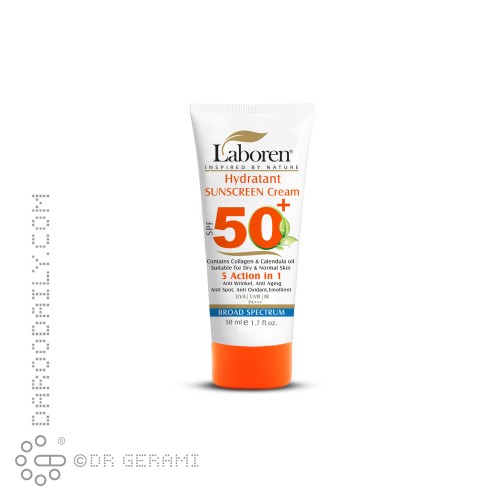 کرم ضد آفتاب بی رنگ 5in1 پوست خشک SPF50 لابورن 50 میلی لیتری