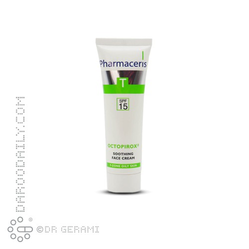 کرم تسکین دهنده پوست چرب مدل Octopirox با SPF15 فارماسریز 30 میلی لیتری