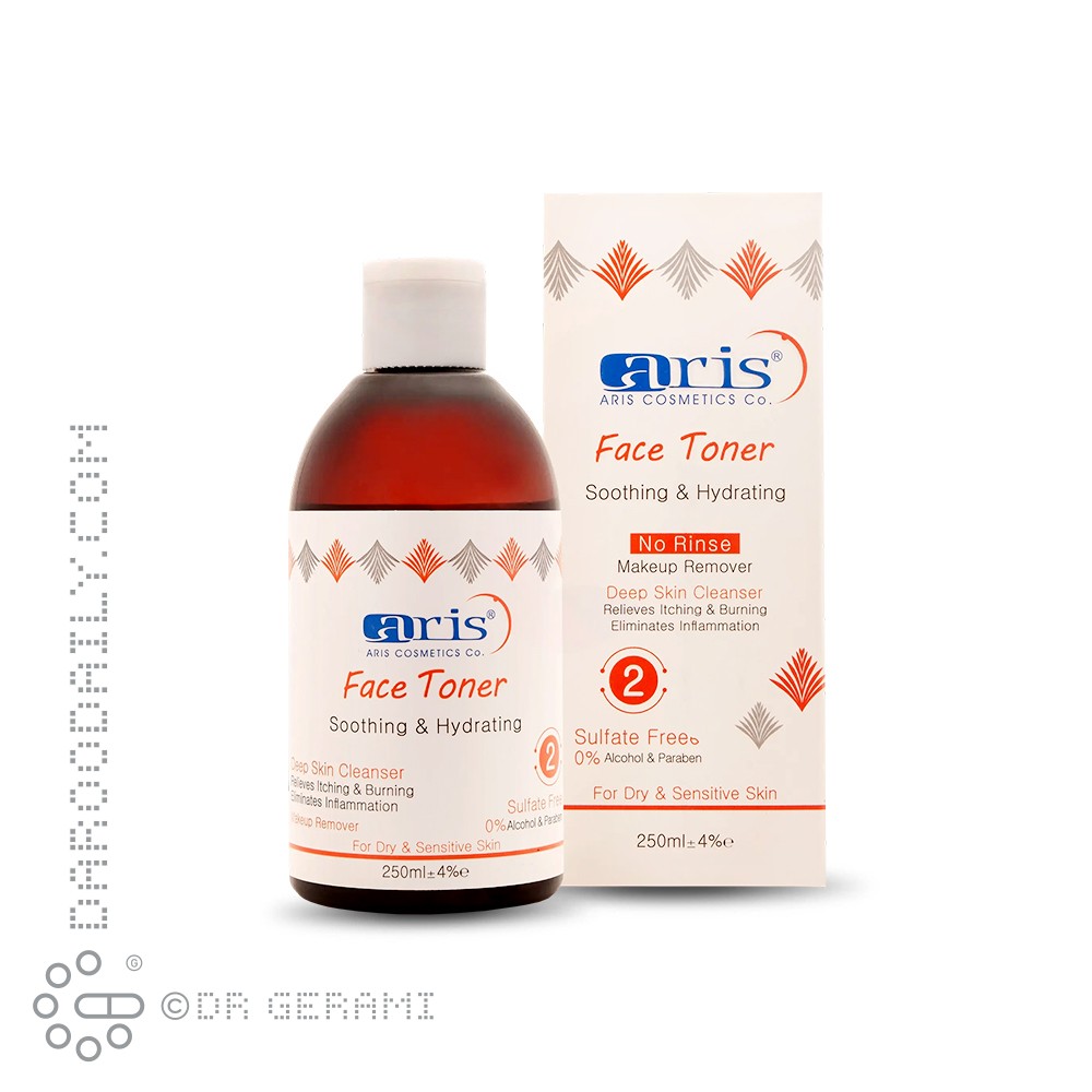 تونر پوست های خشک و حساس آریس 250 میلی لیتری