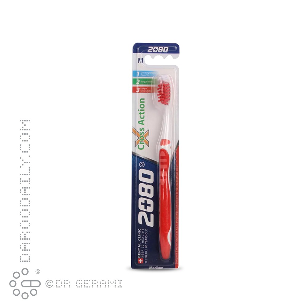 مسواک بزرگسال با برس متوسط مدل کراس اکشن 2080