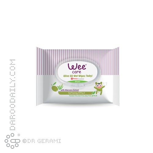 دستمال مرطوب کودک حاوی روغن زیتون وی کر 20 عددی