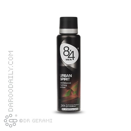 اسپری دئودورانت آقایان مدل Urban Spirit هشت در چهار 150 میلی لیتری