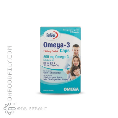 کپسول 1180 میلی گرمی امگا 3 یوروویتال 60 عددی