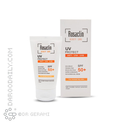 کرم ضد آفتاب بی رنگ پوست خشک و معمولی SPF50 رزاکلین 40 میلی لیتری