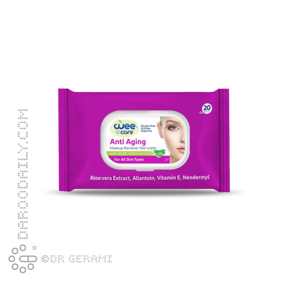 دستمال مرطوب پاک کننده آرایش مدل Anti Aging وی کر 20 عددی
